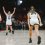 Kate Martin celebrates a made three against UConn