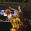Monika Czinano goes up for a shot against Minnesota