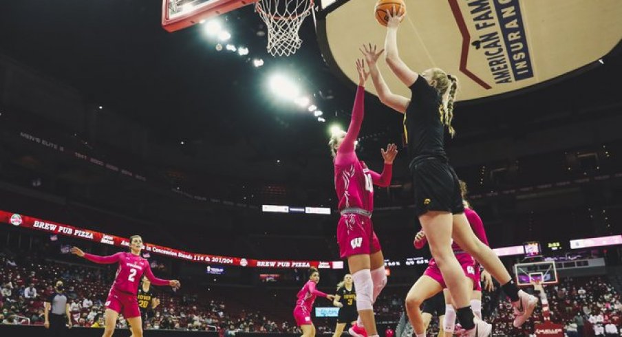 Freshman Addison O'Grady had a career-high 16 points in Iowa's win